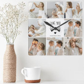 Modernes Collage Foto Liebe Opa Bestes Geschenk Quadratische Wanduhr