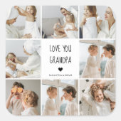Modernes Collage Foto Liebe Opa Bestes Geschenk Quadratischer Aufkleber (Vorderseite)
