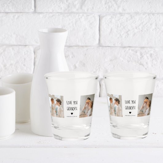 Modernes Collage Foto Liebe Opa Bestes Geschenk Schnapsglas
