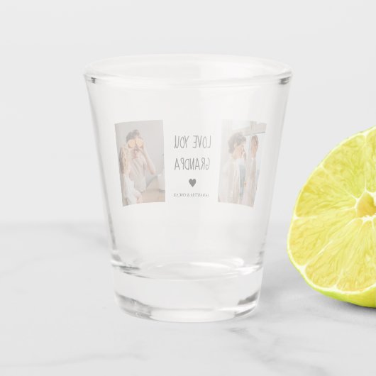 Modernes Collage Foto Liebe Opa Bestes Geschenk Schnapsglas (Rückseite)