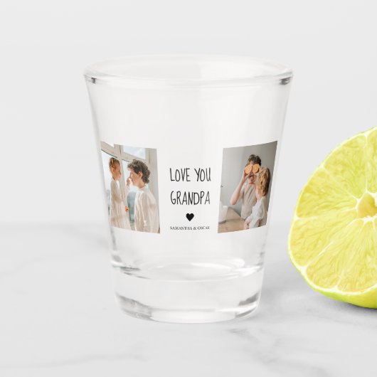Modernes Collage Foto Liebe Opa Bestes Geschenk Schnapsglas (Vorderseite)