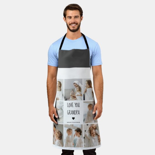 Modernes Collage Foto Liebe Opa Bestes Geschenk Schürze (Getragen)