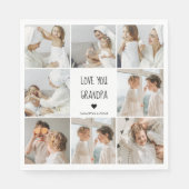 Modernes Collage Foto Liebe Opa Bestes Geschenk Serviette (Vorderseite)