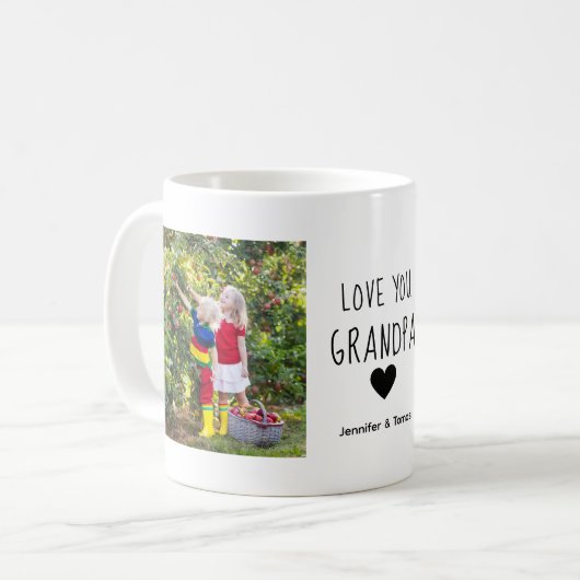 Modernes Collage Foto Liebe Sie Opa Kaffeetasse (Vorderseite Links)