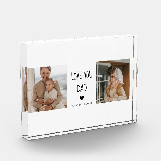 Modernes Collage Foto & Liebe Sie Vater Geschenk (Links)