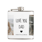 Modernes Collage Foto & Liebe Sie Vater Geschenk Flachmann (Vorderseite)