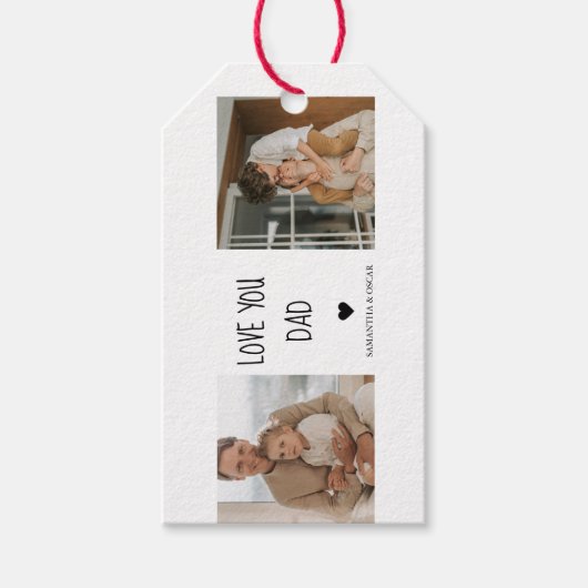 Modernes Collage Foto & Liebe Sie Vater Geschenk Geschenkanhänger (Vorderseite)