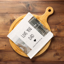 Modernes Collage Foto & Liebe Sie Vater Geschenk Geschirrtuch