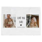 Modernes Collage Foto & Liebe Sie Vater Geschenk Große Geschenktüte (Rückseite)