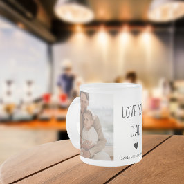 Modernes Collage Foto & Liebe Sie Vater Geschenk Mattglastasse
