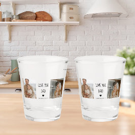 Modernes Collage Foto & Liebe Sie Vater Geschenk Schnapsglas