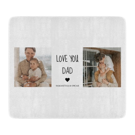 Modernes Collage Foto & Liebe Sie Vater Geschenk Schneidebrett