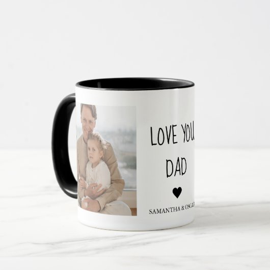 Modernes Collage Foto & Liebe Sie Vater Geschenk Tasse (Vorderseite Links)