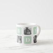 Modernes Collage Foto Minze Bestes Hubby-Geschenk Espressotasse (Vorderseite Rechts)