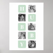Modernes Collage Foto Minze Bestes Hubby-Geschenk Poster (Vorne)