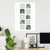 Modernes Collage Foto Minze Bestes Hubby-Geschenk Poster (Heimbüro)