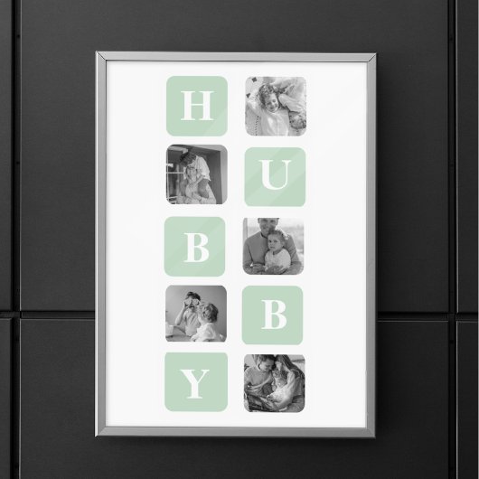 Modernes Collage Foto Minze Bestes Hubby-Geschenk Poster
