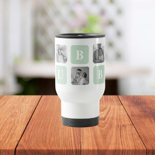 Modernes Collage Foto Minze Bestes Hubby-Geschenk Reisebecher