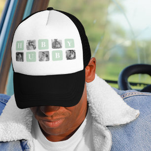 Modernes Collage Foto Minze Bestes Hubby-Geschenk Truckerkappe