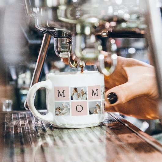 Modernes Collage Foto & Pastell Pink Mommy Geschen Espressotasse