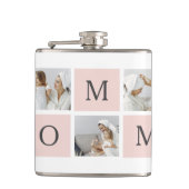 Modernes Collage Foto & Pastell Pink Mommy Geschen Flachmann (Vorderseite)