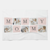 Modernes Collage Foto & Pastell Pink Mommy Geschen Geschirrtuch (Horizontal)