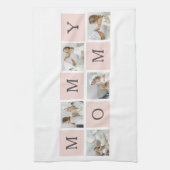 Modernes Collage Foto & Pastell Pink Mommy Geschen Geschirrtuch (Vertikal)