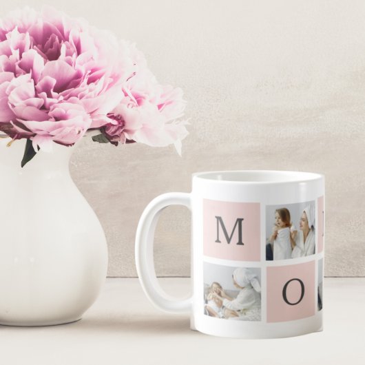 Modernes Collage Foto & Pastell Pink Mommy Geschen Kaffeetasse