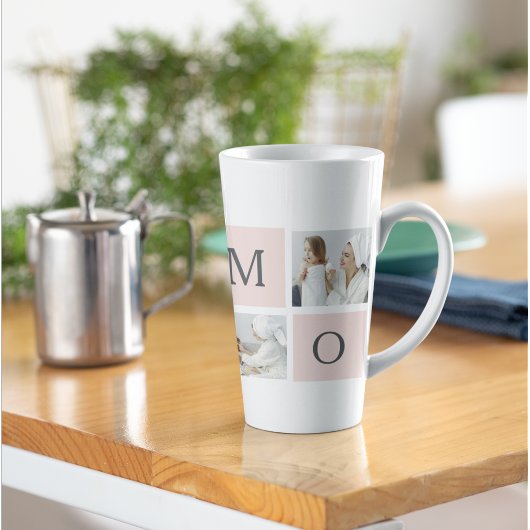 Modernes Collage Foto & Pastell Pink Mommy Geschen Milchtasse