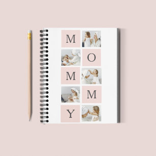 Modernes Collage Foto & Pastell Pink Mommy Geschen Notizblock