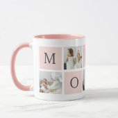 Modernes Collage Foto & Pastell Pink Mommy Geschen Tasse (Links)