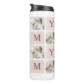 Modernes Collage Foto & Pastell Pink Mommy Geschen Thermosbecher (Nach rechts gedreht)