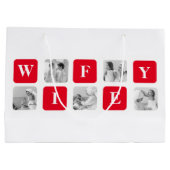 Modernes Collage Foto & Red-Geschenk für Liebhaber Große Geschenktüte (Rückseite)