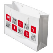 Modernes Collage Foto & Red-Geschenk für Liebhaber Große Geschenktüte (Vorderseite Schrägansicht)