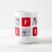 Modernes Collage Foto & Red-Geschenk für Liebhaber Kaffeetasse (Mittel)