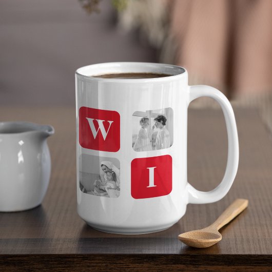 Modernes Collage Foto & Red-Geschenk für Liebhaber Kaffeetasse