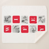 Modernes Collage Foto & Red-Geschenk für Liebhaber Sherpadecke (Vorderseite (Horizontal))