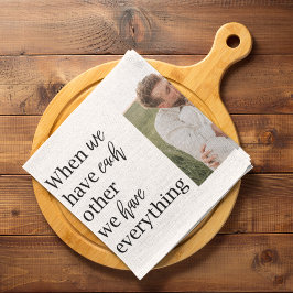 Modernes Collage Foto Romantisches Couquote-Gesche Geschirrtuch