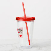 Modernes Collage Foto Rot & Rosa Beste Mama je Ges Acryltrinkbecher (Links)