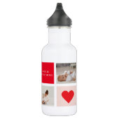 Modernes Collage Foto Rot & Rosa Beste Mama je Ges Edelstahlflasche (Rechts)