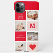 Modernes Collage Foto Rot & Rosa Beste Mama je Ges iPhone Hülle (Rückseite)