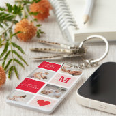 Modernes Collage Foto Rot & Rosa Beste Mama je Ges Schlüsselanhänger (Vorderseite rechts)
