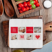 Modernes Collage Foto Rot & Rosa Beste Mama je Ges Schneidebrett