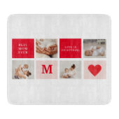 Modernes Collage Foto Rot & Rosa Beste Mama je Ges Schneidebrett (Vorderseite)