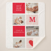 Modernes Collage Foto Rot & Rosa Beste Mama je Ges Sherpadecke (Vorderseite)