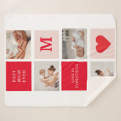 Modernes Collage Foto Rot & Rosa Beste Mama je Ges Sherpadecke (Vorderseite (Horizontal))