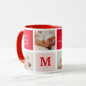 Modernes Collage Foto Rot & Rosa Beste Mama je Ges Tasse (Vorderseite Links)
