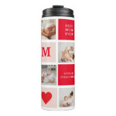 Modernes Collage Foto Rot & Rosa Beste Mama je Ges Thermosbecher (Vorderseite)