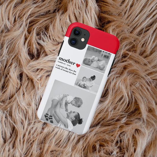 Modernes Collage Foto & Text Red Heart Mother Gift Case-Mate iPhone Hülle