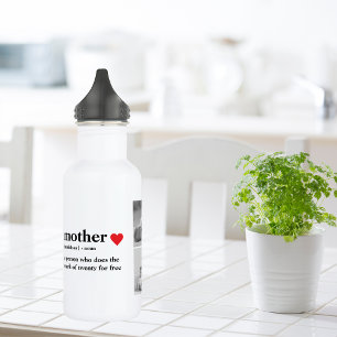 Modernes Collage Foto & Text Red Heart Mother Gift Edelstahlflasche